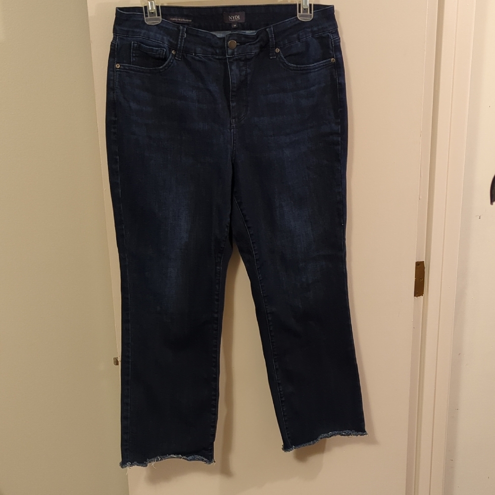 NYDJ Ankle Cropped Jeans with Frayed Hem